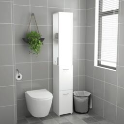 Berkfield Home Bathroom Cabinet White 25x26.5x170 cm Engineered Wood - thumbnail 3