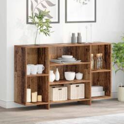 Berkfield Home Sideboard with Shelf Old wood 120 x 30 x 75 cm Engineered wood in Brown - thumbnail 2
