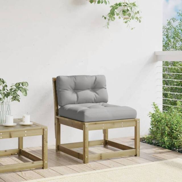 Berkfield Home Garden Sofa with Cushions Impregnated Wood Pine in Brown - image 1