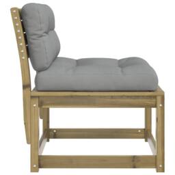 Berkfield Home Garden Sofa with Cushions Impregnated Wood Pine in Brown - thumbnail 6