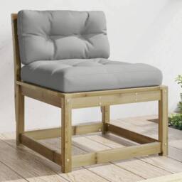 Berkfield Home Garden Sofa with Cushions Impregnated Wood Pine in Brown - thumbnail 2