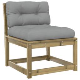 Berkfield Home Garden Sofa with Cushions Impregnated Wood Pine in Brown - thumbnail 3