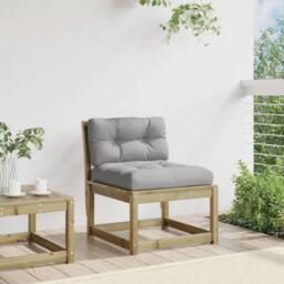 Berkfield Home Garden Sofa with Cushions Impregnated Wood Pine in Brown - thumbnail 1