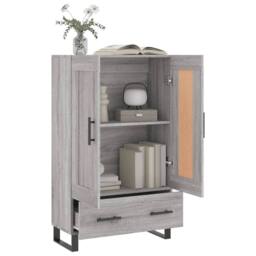 Berkfield Home Highboard Grey Sonoma 69.5x31x115 cm Engineered Wood - thumbnail 4