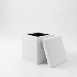 Snug City Teddy Soft Square Storage Box with Lid Elegant Organizer for Any Room in White - Size: Small - thumbnail 2