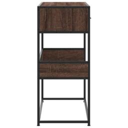 Berkfield Home Decorative Console Table Brown Oak 90x35x80 cm Engineered Wood - Size: 90 x 35 x 80 cm - thumbnail 5