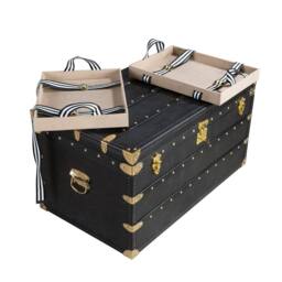 Angel Cerda Black Cowhide Leather Storage Trunk, 93x54x50 cm - Size: 93 x 54 x 50 cm - thumbnail 5