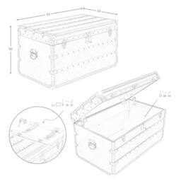 Angel Cerda Black Cowhide Leather Storage Trunk, 93x54x50 cm - Size: 93 x 54 x 50 cm - thumbnail 7