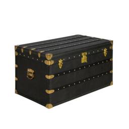 Angel Cerda Black Cowhide Leather Storage Trunk, 93x54x50 cm - Size: 93 x 54 x 50 cm - thumbnail 1