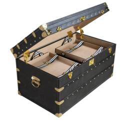 Angel Cerda Black Cowhide Leather Storage Trunk, 93x54x50 cm - Size: 93 x 54 x 50 cm - thumbnail 6