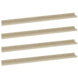 Berkfield Home Wall Shelves 4 pcs Sonoma Oak 100x9x3 cm in Light Tan - Size: 100 x 9 x 3 cm