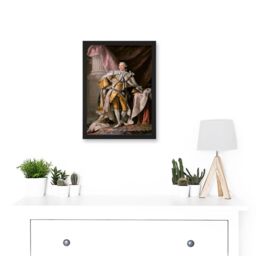Artery8 Painting Portrait Ramsay King George III England Hanover Artwork Framed Wall Art Print A4 in Black - thumbnail 2
