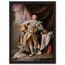 Artery8 Painting Portrait Ramsay King George III England Hanover Artwork Framed Wall Art Print A4 in Black - thumbnail 1