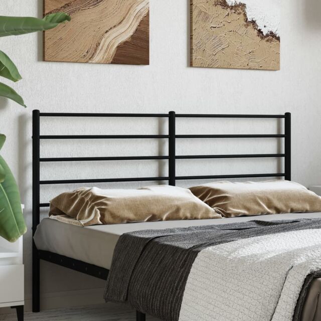 Berkfield Home Metal Headboard Black 120 cm - image 1