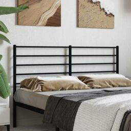 Berkfield Home Metal Headboard Black 120 cm - thumbnail 1