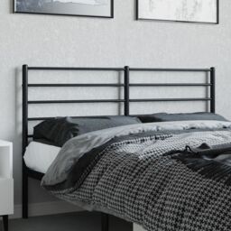 Berkfield Home Metal Headboard Black 120 cm - thumbnail 3