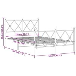 Berkfield Home Metal Bed Frame without Mattress with Footboard Black 120x190cm - Size: 120x190 cm - thumbnail 8