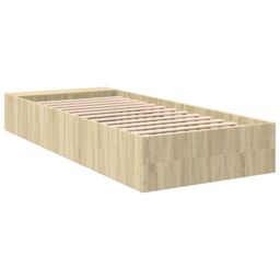 Berkfield Home Bed Frame without Mattress Sonoma Oak 90x190 cm Single in Brown - thumbnail 6