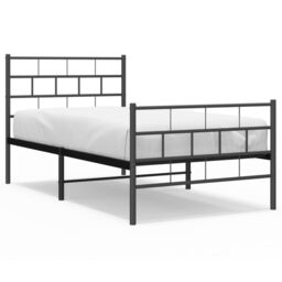 Berkfield Home Metal Bed Frame with Headboard & Footboard Black 100x200 cm - thumbnail 2
