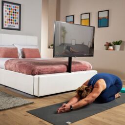 X Rocker AVA Upholstered TV Bed with Underbed Storage & LED Lights in White - Size: Double - thumbnail 2