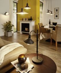 Loops Ceiling Pendant Light & 2x Matching Wall Lights Antique Metal Shade Vintage - thumbnail 5