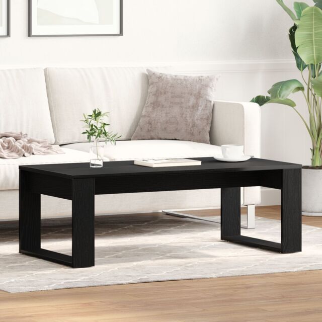 Berkfield Home Black Oak Coffee Table 102x50x35 cm Made of Engineered Wood - Size: 102 x 50 x 35 cm - image 1