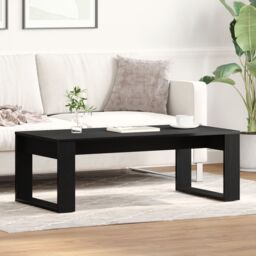 Berkfield Home Black Oak Coffee Table 102x50x35 cm Made of Engineered Wood - Size: 102 x 50 x 35 cm - thumbnail 1