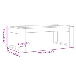 Berkfield Home Black Oak Coffee Table 102x50x35 cm Made of Engineered Wood - Size: 102 x 50 x 35 cm - thumbnail 9