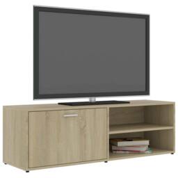 Berkfield Home TV Cabinet Sonoma Oak 120x34x37 cm Engineered Wood in Light Brown - Size: 120 x 34 x 37 cm - thumbnail 4