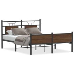 Berkfield Home Durable Bed Frame without Mattress Brown Oak 140x200 cm Engineere - thumbnail 3