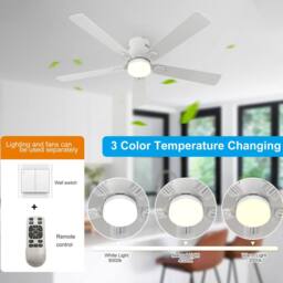 Garwarm 132cm LED Ceiling Fan with Remote Control & Light Kit Included in Natural - thumbnail 7