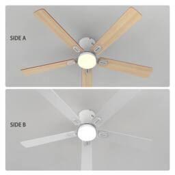 Garwarm 132cm LED Ceiling Fan with Remote Control & Light Kit Included in Natural - thumbnail 5