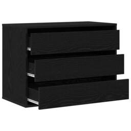 Berkfield Home Modern Corner Chest of Drawers Black Oak 80x41x58 cm Engineered Wood - Size: 80 x 41 x 58 cm - thumbnail 5
