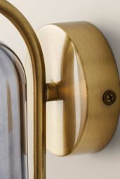 ValueLights Amelie Gold Stem Single Ribbed Glass Lamp Wall Light with LED Bulbs - thumbnail 4