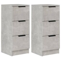 Berkfield Home Sideboards 2 pcs Concrete Grey 30x30x70 cm Engineered Wood - Size: 30 x 30 x 70 cm - thumbnail 2