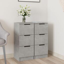 Berkfield Home Sideboards 2 pcs Concrete Grey 30x30x70 cm Engineered Wood - Size: 30 x 30 x 70 cm - thumbnail 1