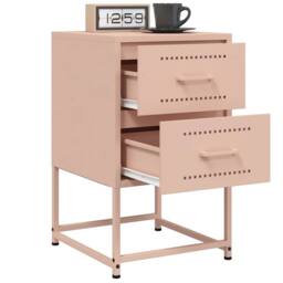 Berkfield Home Durable Bedside Cabinet Pink 36x39x60.5 cm Steel - thumbnail 4