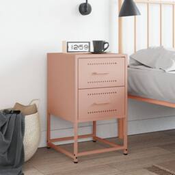 Berkfield Home Durable Bedside Cabinet Pink 36x39x60.5 cm Steel