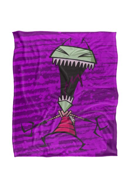 Nickelodeon Invader Zim Scream Silky Touch Super Soft Throw Blanket 152 X 127 cm in White - image 1