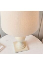 Netlighting Marsham Table Lamp Linen Effect Ivory Painted Wood E14 in White - thumbnail 6