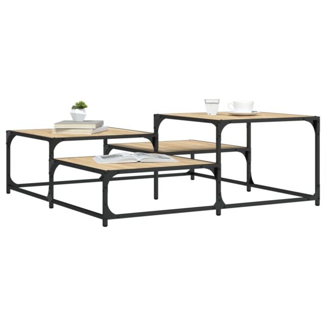 Berkfield Home Coffee Table Sonoma Oak 107x107x40 cm Engineered Wood in Brown - Size: 107 x 107 x 40 cm - image 1