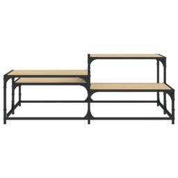 Berkfield Home Coffee Table Sonoma Oak 107x107x40 cm Engineered Wood in Brown - Size: 107 x 107 x 40 cm - thumbnail 5