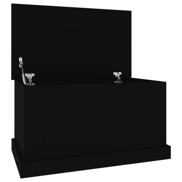 Berkfield Home Storage Box Black 70x40x38 cm Engineered Wood - Size: 70 x 40 x 38 cm - image 1