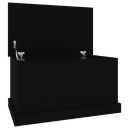 Berkfield Home Storage Box Black 70x40x38 cm Engineered Wood - Size: 70 x 40 x 38 cm - thumbnail 1