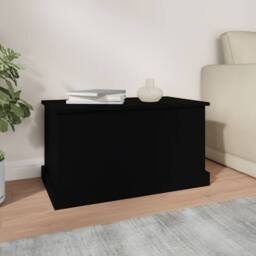 Berkfield Home Storage Box Black 70x40x38 cm Engineered Wood - Size: 70 x 40 x 38 cm - thumbnail 3