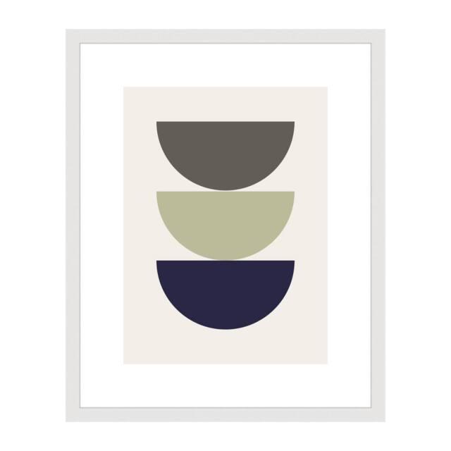 nielsen Velino Picture Frame 40x50cm - Glass Front & Abstract Poster Print in White - Size: 40x50 cm