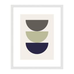 nielsen Velino Picture Frame 40x50cm - Glass Front & Abstract Poster Print in White - Size: 40x50 cm