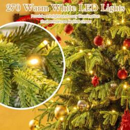 Gymax 180 CM/6 FT Pre-lit Christmas Tree With 270 Warm White LED Lights in Green - thumbnail 6