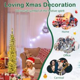 Gymax 150CM Pre-lit Artificial Christmas Tree With 296 Branch Tips & 150 LED Lights in Green - Size: 5ft - thumbnail 4