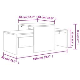 Berkfield Home Durable Coffee Table Set Concrete Grey 100x48x40 cm Engineered Wood - Size: 100 x 48 x 40 cm - thumbnail 7